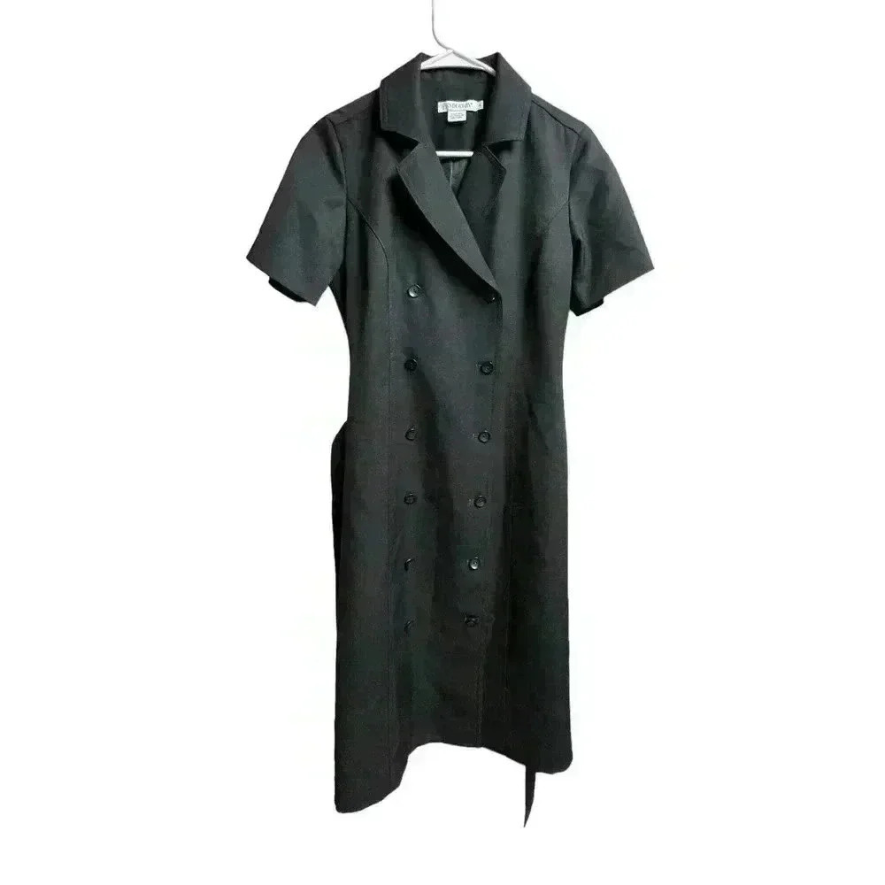 Pendleton Black Shift Belted Dress 100% Virgin Wool Career Fully Lined - Picture 2 of 14